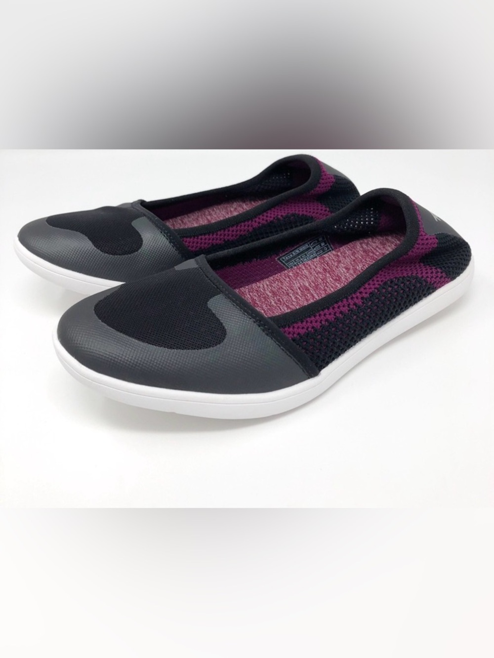 EUC Teva Women's Slip-On Hydro Life Ballerina Flats in Black and Purple Knit